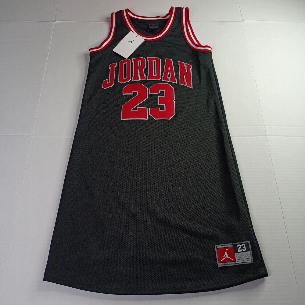 Girls‎ Sleevess T-shirt Jersey Dress Jordan 23 Black/ Red L Large NWT